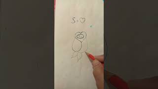 how to make s+♥️ rose🌹 easy to draw #viral