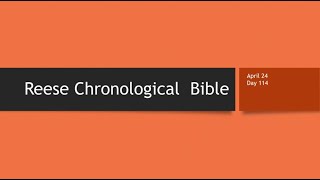 Day 114 or April 24th - Dramatized Chronological Daily Bible Reading