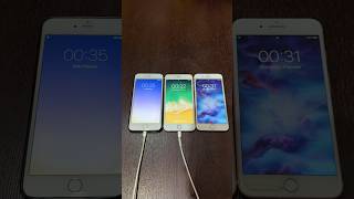 iPhone 6 Plus on iOS 9 vs iPhone 6s Plus on iOS 15 vs iPhone 7 Plus on iOS 15 boot up test #shorts