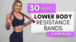 30 Min Lower Body Resistance Bands Workout - Beginner Friendly (No Repeats)