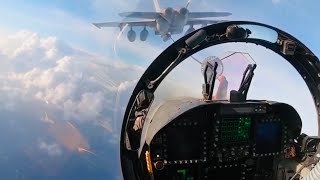 Jets Refuel in the Air, F-18 Hornets