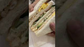 Chicken ham, egg and cucumber sandwich