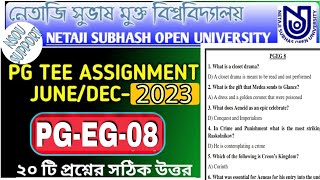 NSOU PG-EG-08 ASSIGNMENT ANSWER 2024 |ENGLISH PART:2 PAPER :8 | NSOU PGEG08 2024 |NSOU PGEG08 2024