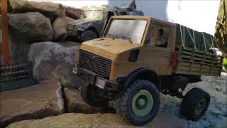 RC Unimog BRUDER mit WPL C24 Fahrgestell Beliefert die Schmuggler.Доставляет контрабандистов.