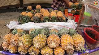 Mouth Watering Pineapple Masala Chaat ! Healthy street food in Bangladesh