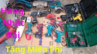 Máy khoan pin mài 2 đá cắt sắt bàn bơm lốp ô tô cưa gỗ khoan bê tông hàng bãi  nhật xịn chất