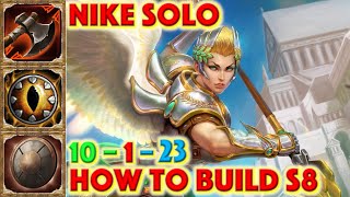 SMITE HOW TO BUILD THE NIKE - Nike Solo Build Season 8 Conquest + Nike Guide + Nike Gameplay