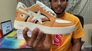 A Bathing Ape Bapesta Low Color Block Shark Orange Review/Unboxing