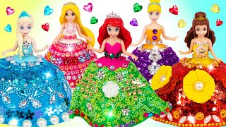 DIY Amazing Sparkle Dresses out of Clay for Princess Miniature Dolls