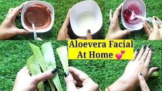 Alovera Facial at Home 💫 |Ghar pe facial kaise kre |Alovera Facial - YouTube