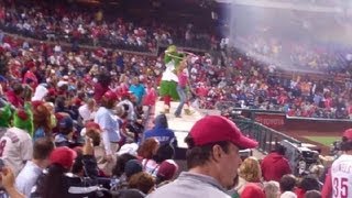 Katie Sunshine with Philly Phanatic