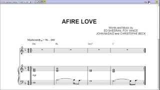 Afire Love by Ed Sheeran - Piano Sheet Music:Teaser