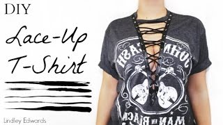 DIY Lace Up T-Shirt // Lindley Edwards