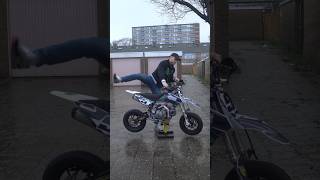 We gave this pitbike steroids 😅 #racing #motorcycleracing #supermoto