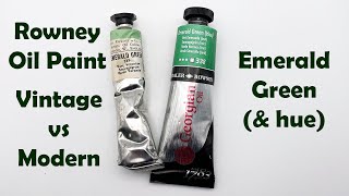 Daler Rowney Oil Paint - Emerald Green Vintage vs Modern Comparison