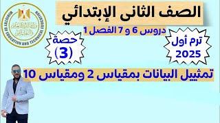 الدروس ( 6 - 7 ) | تمثييل البيانات بمقياس 2 ومقياس 10 |رياضيات الصف الثانى الابتدائي الترم الاول2025