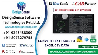 Easily convert text table data into structured Excel sheets in AutoCAD and BricsCAD