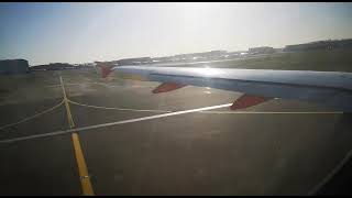 Takeoff Airbus A319-111 (Cabin view) Toulouse Blagnac (LFBO)