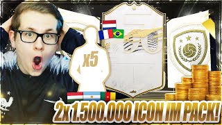 FIFA 21: ICH ZIEHE 1.500.000+ ICON IM PACK OPENING! 5x BASE ICON SBC PACKS! 🔥