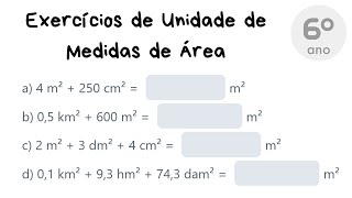 Unidades de medidas de área - Questão 3 - Exercícios Matemática 6º ano