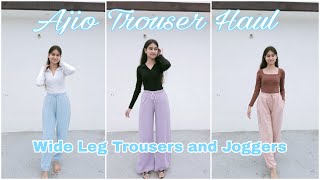 Ajio Trouser haul || Joggers haul || Wide leg trousers|| under 500 || Anjali Rawat