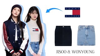 JISOO & WONYOUNG (TOMMY HILFIGER ) FASHION PRICE ✨💰#wonyoung #jisoo #blackpink #kpopfashion #kpop