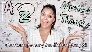 A - Z Musical Theatre Songs | Female Contemporary Audition Song Ideas