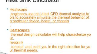 Heat Sink Calculator