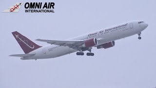 RARE Omni Air 767-300ER FOOTBALL BOWL CHARTER at Champaign!