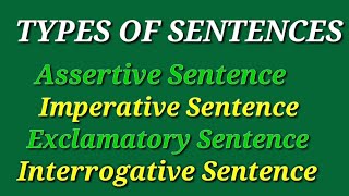 Types of Sentences || Assertive, Imperative, Exclamatory and Interrogative ||