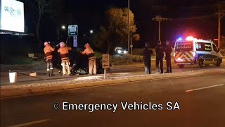 SA Metropolitan Fire Service firefighters recover rolled hatchback