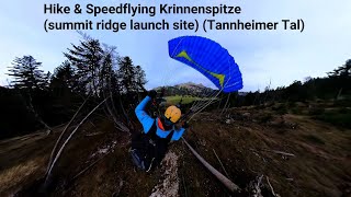 Hike & Speedflying Krinnenspitze (summit ridge launch site) (Tannheimer Tal) #shorts