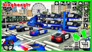 US Police Car Transporter Driving Simulator - Police Trailer Truck Driver 3D - Android GamePlay #81