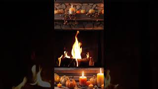 Fall Fireplace with Pumpkins #relaxation #relax #fireplacerelaxation #fall #pianomusic #shorts