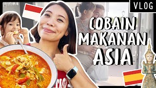 🇮🇩🇪🇸 AJAK KELUARGA MAKAN MAKANAN ASIA | MAKANAN THAILAND - KOREA | FAMILY VLOG INDONESIA - SPANYOL