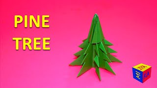 Origami for kids step by step: make a paper pine tree. Educational video for children