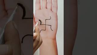 Swastik mehndi design for front hand #swastik #mehndi #art #henna #hennadesign