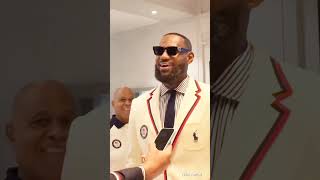 NBA | LeBron James gets fitted for his Olympic Flag Bearer moment🇺🇸 🌟 | #shorts #nba #olympics😀