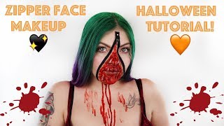 Zipper Face Halloween Tutorial! 2018 | Makayla Wetmore