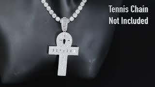 Moissanite Diamond Ankh Pendant | moissanite diamond egyptian cross ankh pendant