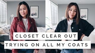 CLOSET CLEAR OUT EPISODE 1: Coats || Trying On All of My Coats