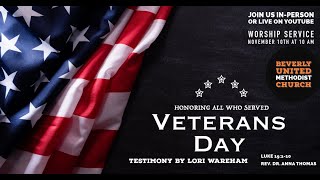 November 10th Veteran's Day Worship Service at Beverly UMC