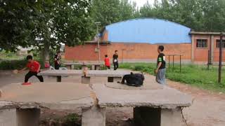 Chinese Child play Table Tennis In Henan, China