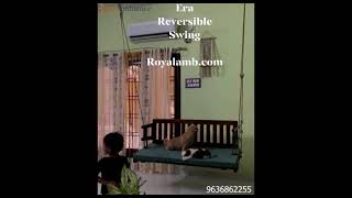 Wooden reversible swing jhula with brass coated chain sheesham wood era | Royal Ambience