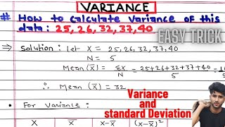 How to calculate Variance || How to calculate standard deviation|| Variance and standard deviation