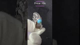 925 Sterling Silver Blue Turquoise  Diamond Gemstone Rings For Women Luxury Fine Jewelry 2024 New