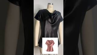 HOW TO MAKE A COWL NECK TOP WITH SLEEVES #shorts #YouTubeMadeForYou