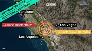 A pair of earthquakes rock southern California and aftershocks rattle residents' nerves