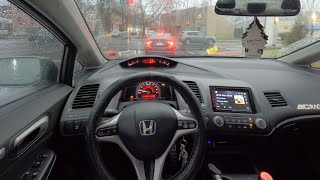 RAINY POV DRIVE IN MY 8TH GEN CIVIC SI (RAW AUDIO)#vtec #youtube #fbo #cars #discover