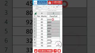 Fail pass formula in excel #short #excel #exceltips #exceltutorial #msexcel #microsoftexcel